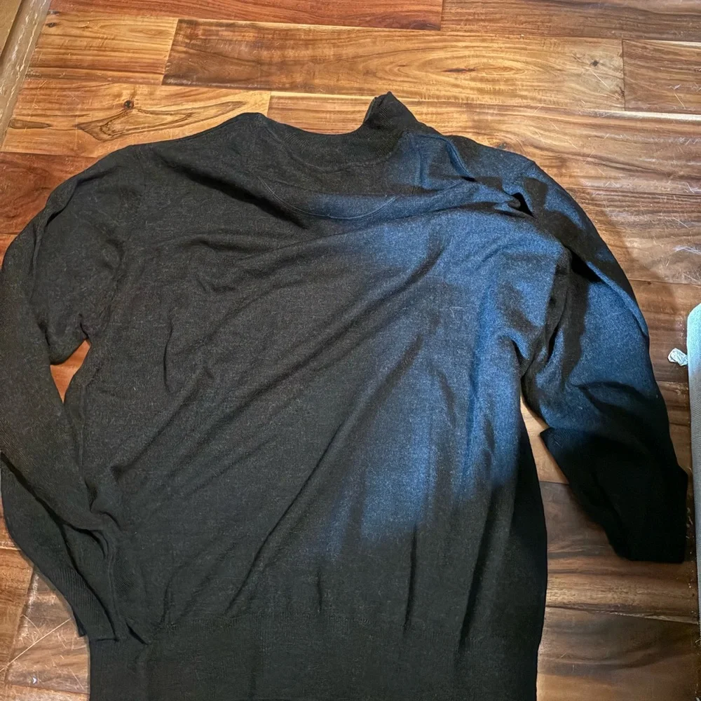 Orvis 100% Merino Wool Quarter Zip Sweater XXL Black Fly Fishing Pullover (1036)